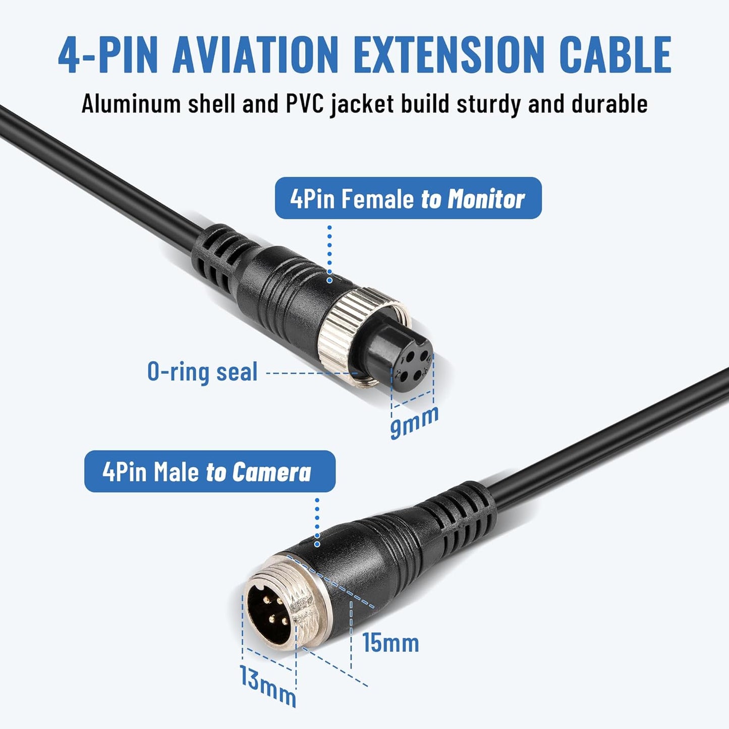 4 Pin Aviation Female to RCA Female Adapter Cable