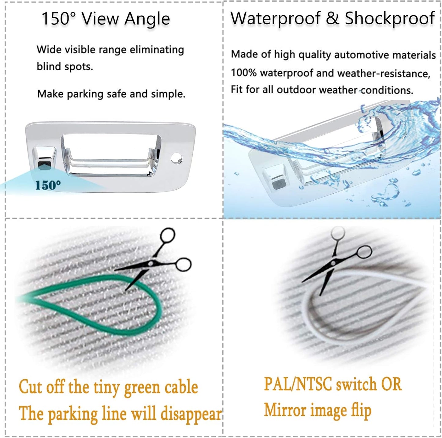 EW-T1003Tailgate Handle Reversing Backing Cameras