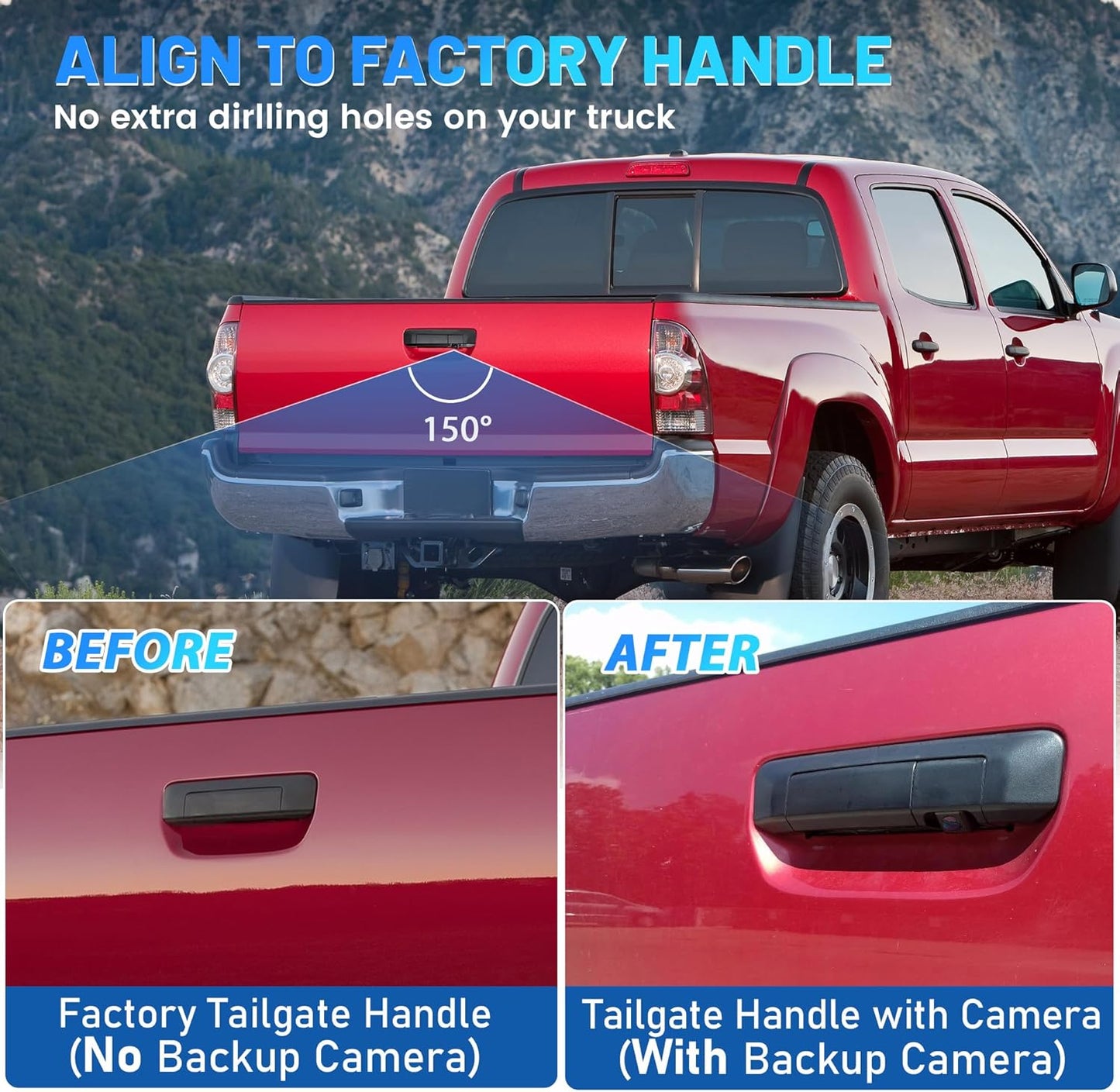EW-T121 Tailgate Handle Latch Replacement Reverse Camera