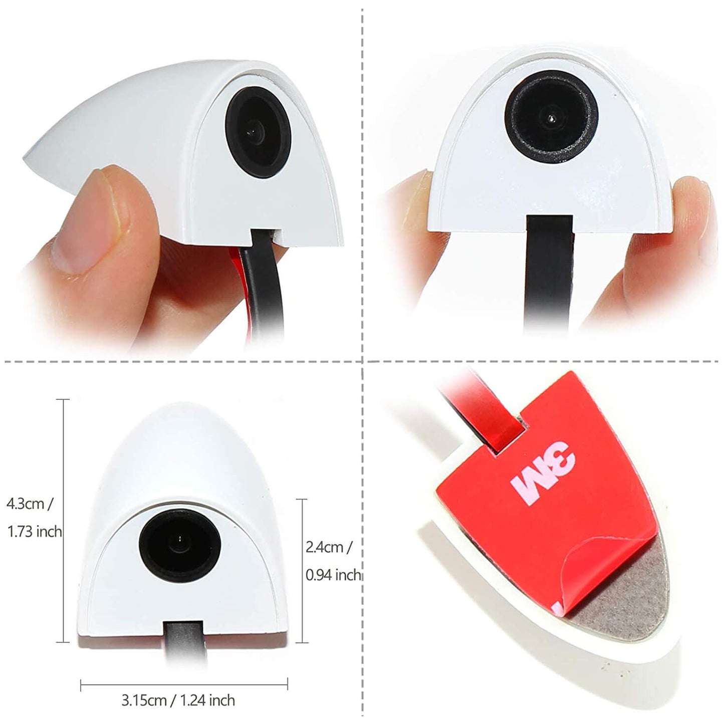 White Side Mount Backup Camera Blind Spot Monitor - Ewaysafety