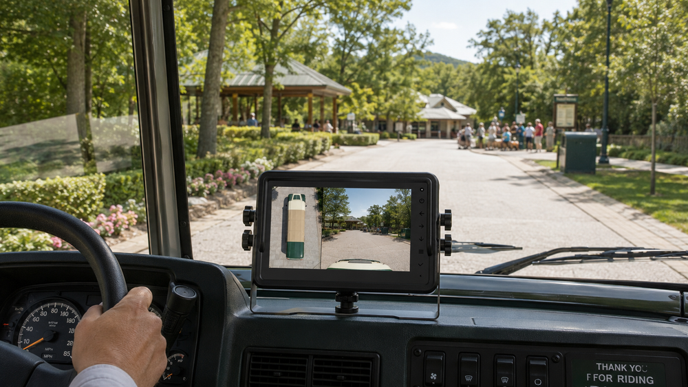 A Practical Camera System for Safer Resort and Sightseeing Shuttle Operations