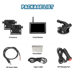 Wireless Vehicle Camera with 5" Monitoring Monitor