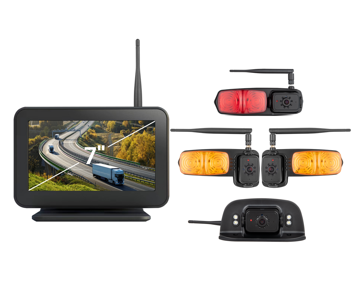 Wireless Backup Camera for RV System 4 Camera with 7inch Touch Screen Monitor