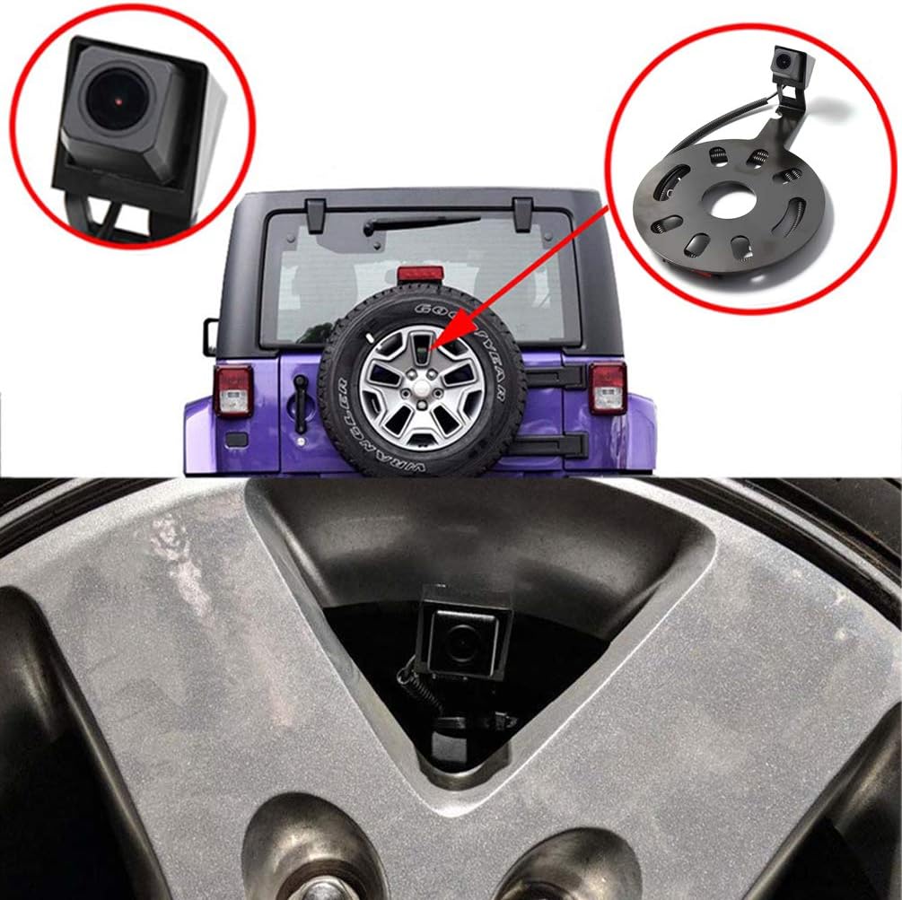Backup Spare Tire Mount Camera with 4.3" Anti-Glare Mirror for Jeep Wrangler