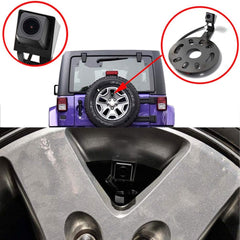 Backup Spare Tire Mount Camera with 4.3" Anti-Glare Mirror for Jeep Wrangler
