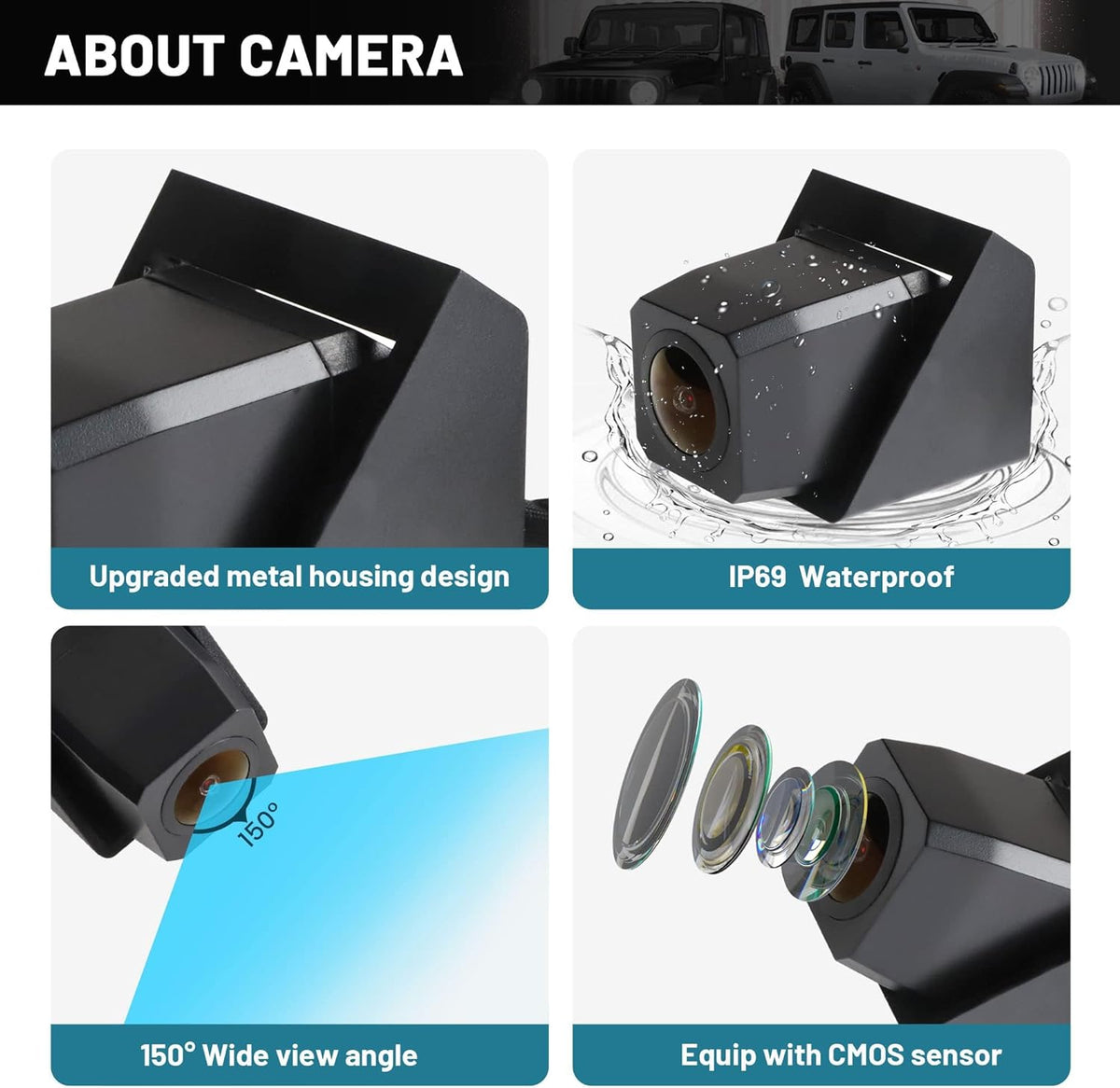 Lighter Spare Tire Mount Backup Camera 4.0
For Jeep Wrangler