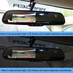 Spare Tire Mount Backup Camera with 4.3" Rear View Mirror for Jeep Wrangler