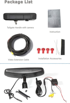 Toyota Tacoma Tailgate Handle Backup Camera with 4.3" Mirror Monitor Kit