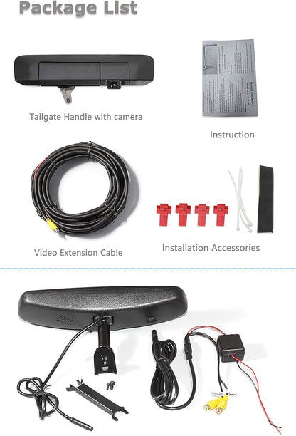 EW-MM02T121KIT Tailgate Handle Backup Rear View Camera with 4.3" LCD Monitor