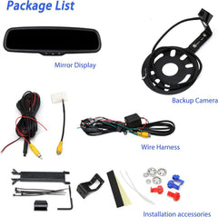 Spare Tire Mount Backup Camera with 4.3" Rear View Mirror for Jeep Wrangler