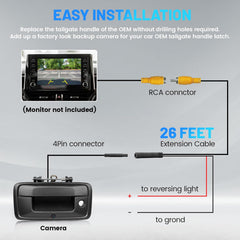 Tailgate Handle Backup Camera
For GMC Sierra, 2014-2018 Cheverolet Silverado and 2015-Up Cheverolet
