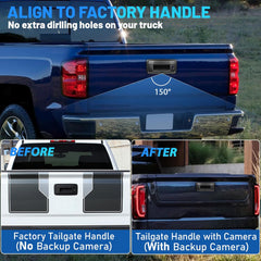 Tailgate Handle Backup Camera
For GMC Sierra, 2014-2018 Cheverolet Silverado and 2015-Up Cheverolet