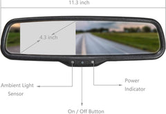 Jeep Spare Tire Mount Backup Camera with 4.3" LCD Mirror Monitor Kit