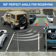 Backup Spare Tire Mount Camera with 4.3" Anti-Glare Mirror for Jeep Wrangler