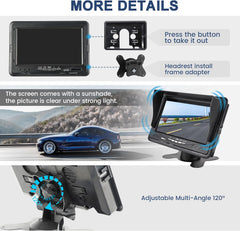 7" TFT LCD Quad-Split Rear View Monitor