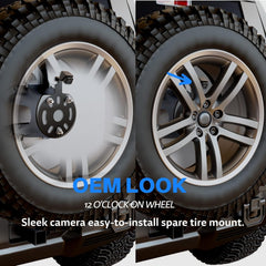 Backup Spare Tire Mount Camera with 4.3" Anti-Glare Mirror for Jeep Wrangler
