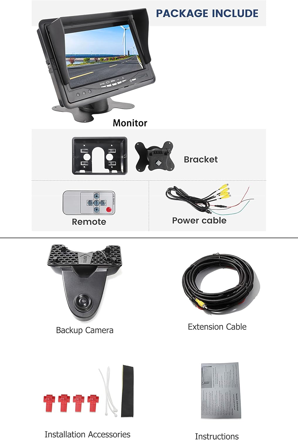 Mercedes Sprinter High Roof Third Brake Light Backup Camera with 7-Inch Monitor