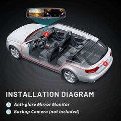 4.3" LCD Rearview Mirror Screen