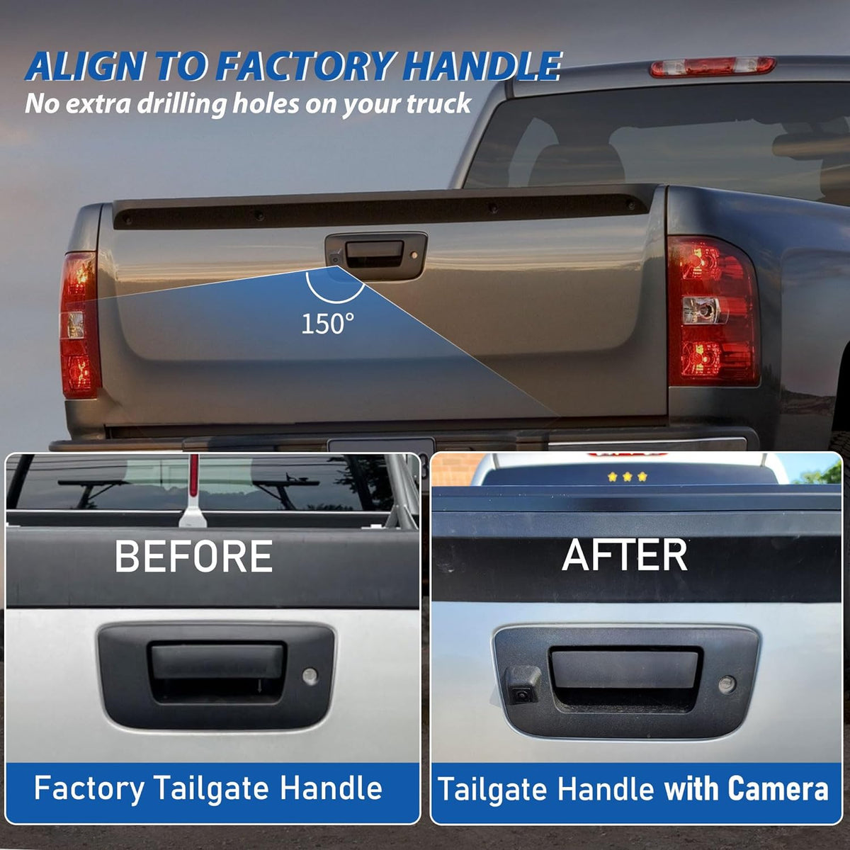 Tailgate Handle Backup Camera 
For GMC Sierra and Chevrolet Silverado