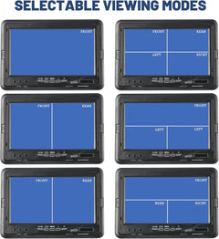 7" TFT LCD Quad-Split Rear View Monitor