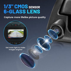 Tailgate Handle Backup Camera (Black + Silver) For Ford F150