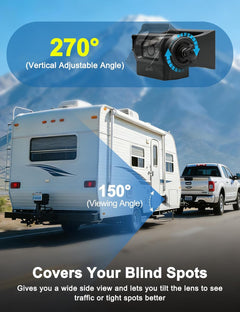 Wireless Magnetic App Backup Camera Battery Powered for Truck, Trailer, RV