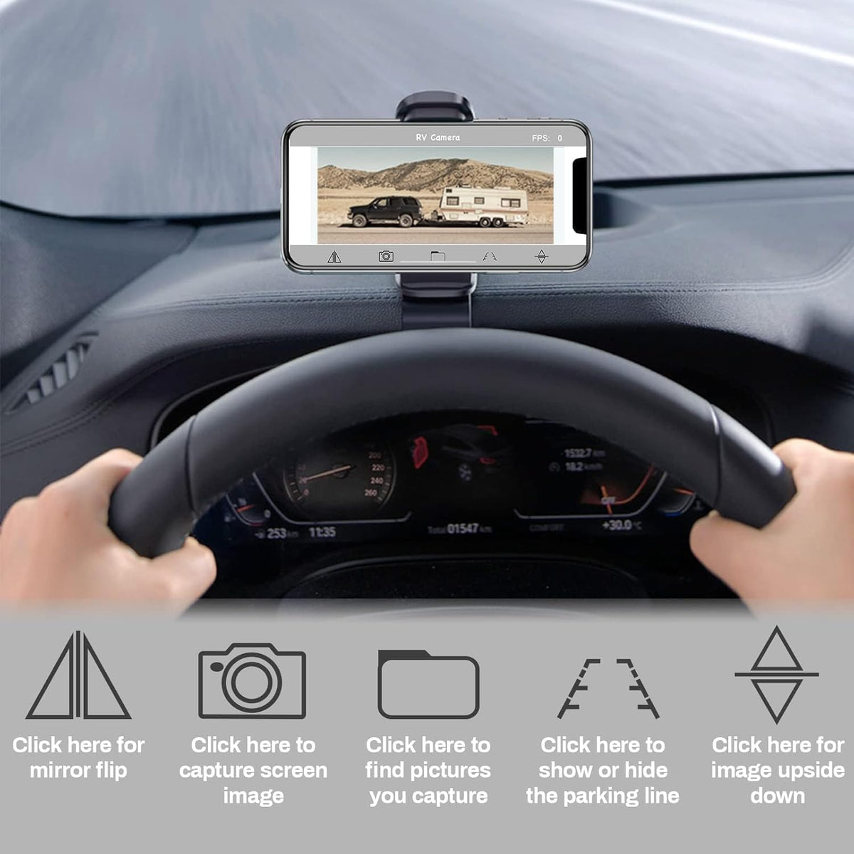 Wireless Magnetic Rear View Camera Biult-in Rechargeable Battery