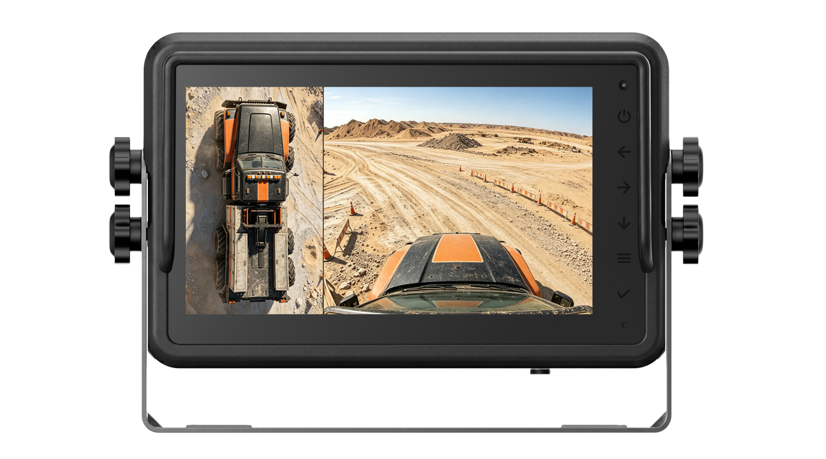 Construction Vehicle AI 360 Camera System with 3D Around View Recording Monitor