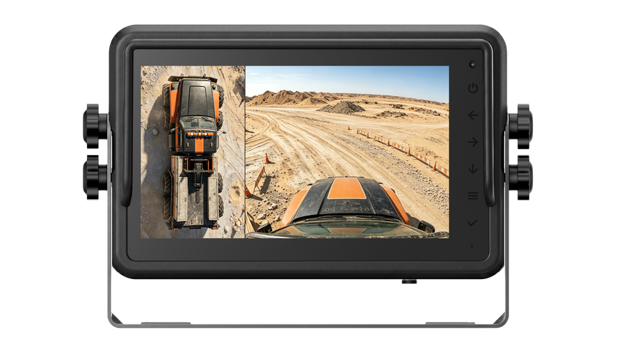 Construction Vehicle AI 360 Camera System with 3D Around View Recording Monitor