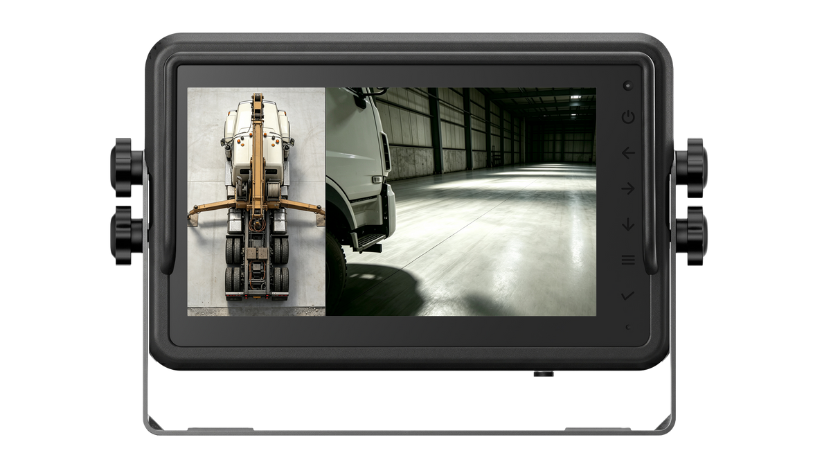 Crane Truck AI 360 Camera System with 3D Around View Recording Monitor