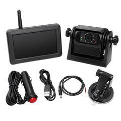 Wireless Backup Camera with biult-in rechargeable battery with 5 inch Rear View Monitor