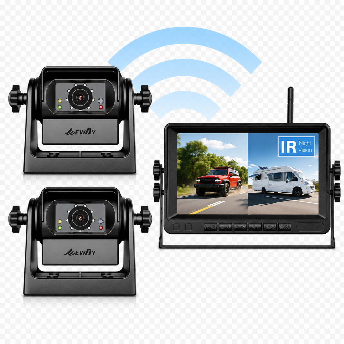 Wireless Commercial Vehicle Camera with 7 inch Rear View Monitor