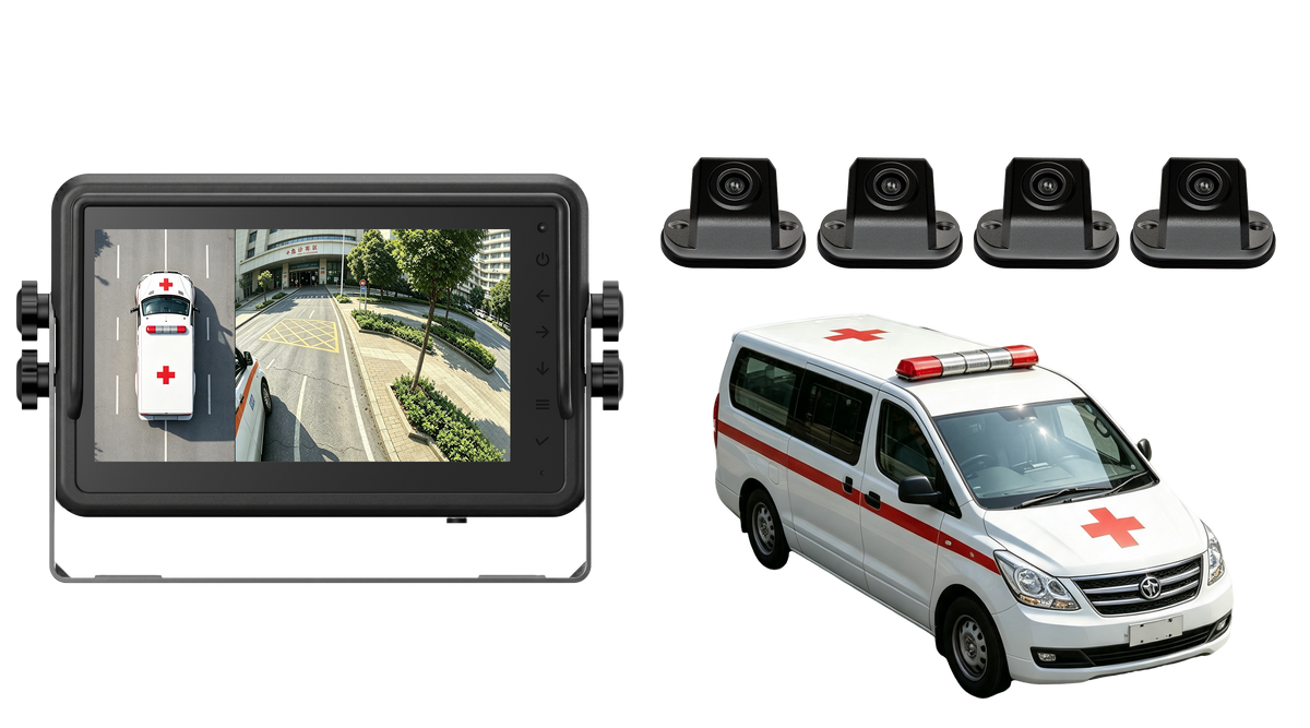 Ambulance 360° Around View Camera System with AI Side Blind Spot Warning