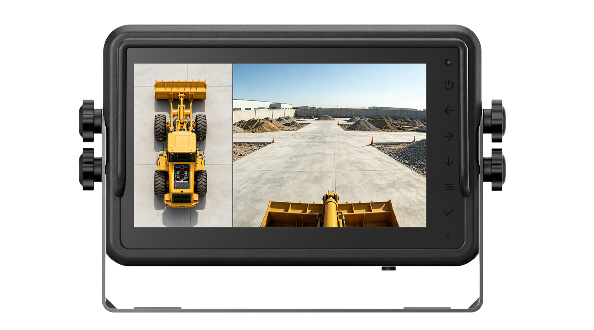 Engineering Machinery 4 Camera Panoramic View System with AI Alerts