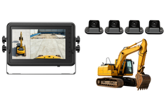 Excavator 360 Camera System with 3D Surround View & Blind Spot Warning