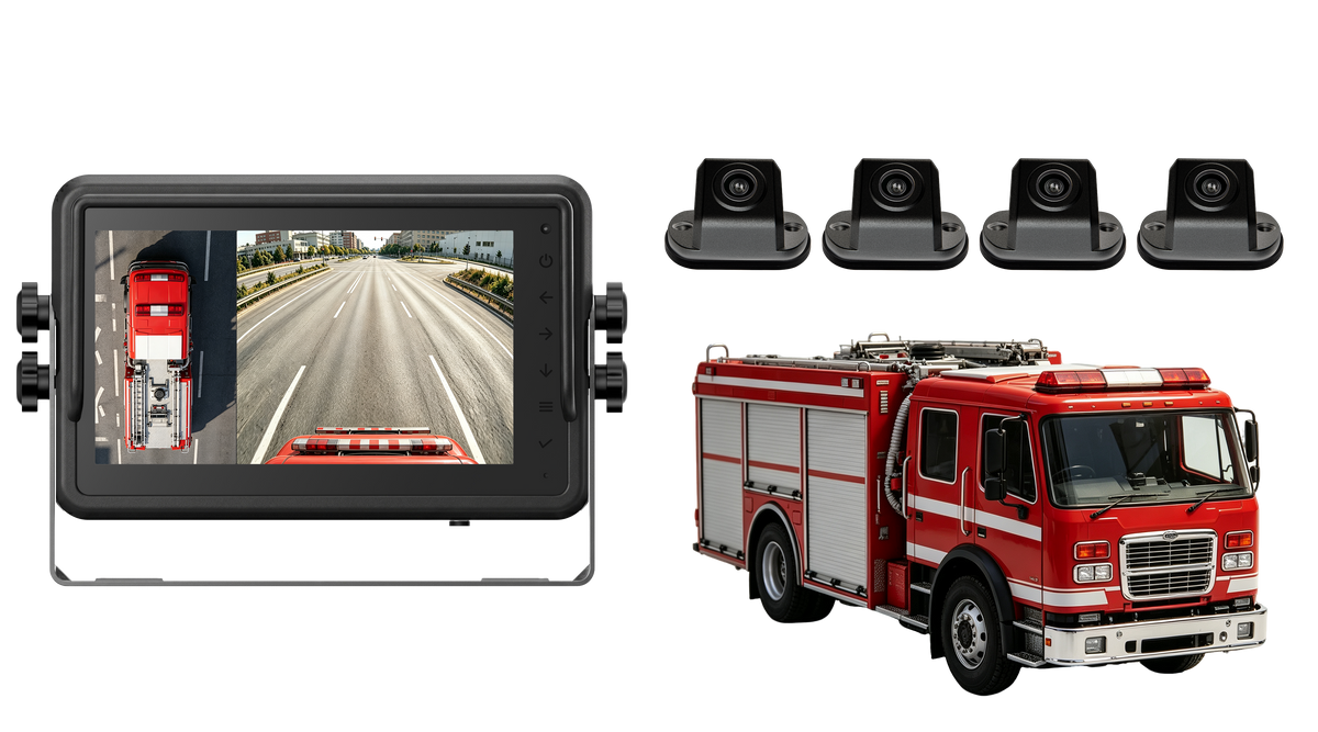 Fire Engine 360 Surround View Monitor System with AI Driving Alerts