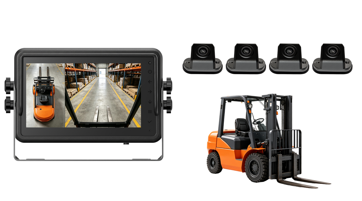 Forklift AI 360° Bird View Camera System for Warehouse Safety