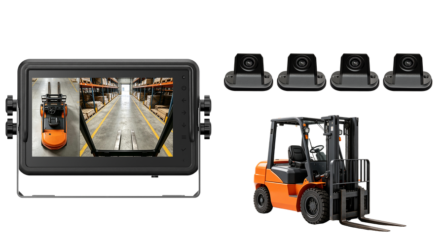 Forklift AI 360° Bird View Camera System for Warehouse Safety