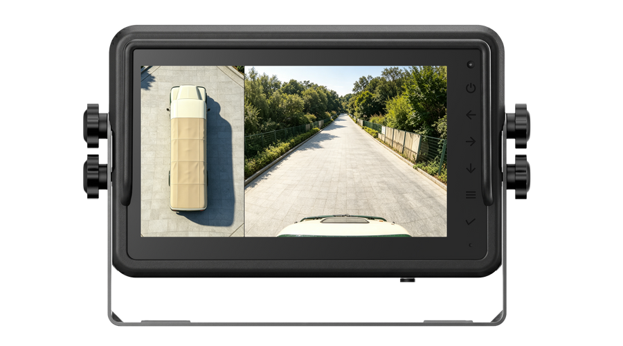 Sightseeing Vehicle AI 360 Camera System with 3D Around View Recording Monitor