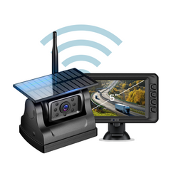 Solar Power Wireless Rechargeable Backup Camera with 5inch Monitoring System
