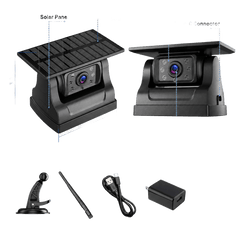 Solar-Power Wireless WiFi Trailer Backup Camera with Built-in 9000mAh Rechargeable Battery
