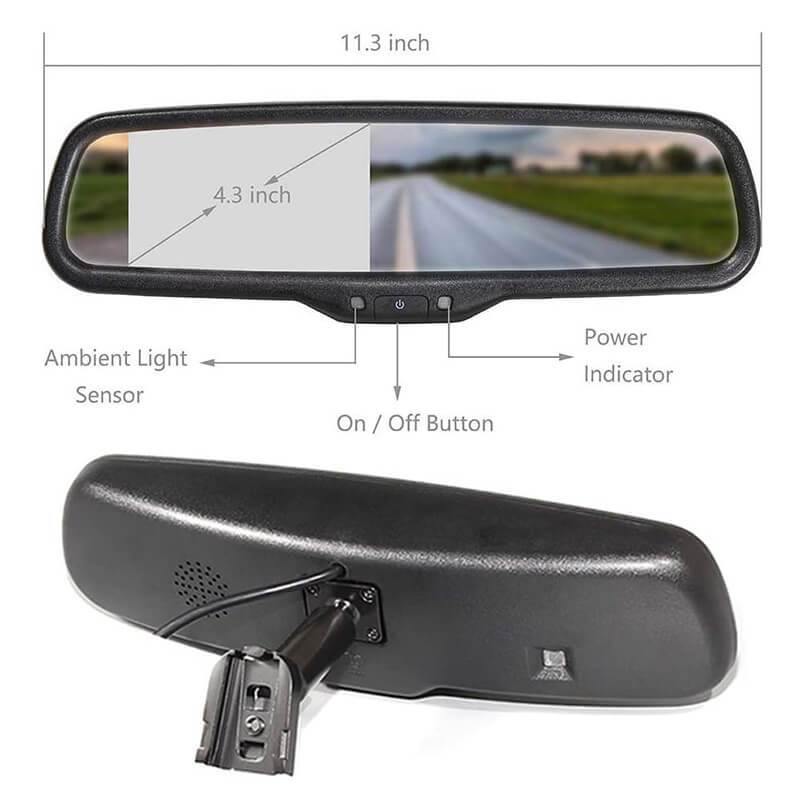 Universal Backup Camera with 4.3" Mirror Monitor Kit