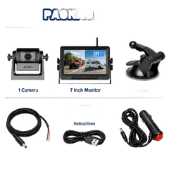 Wireless Automotive Backup Camera with 7 inch Rear View Monitor