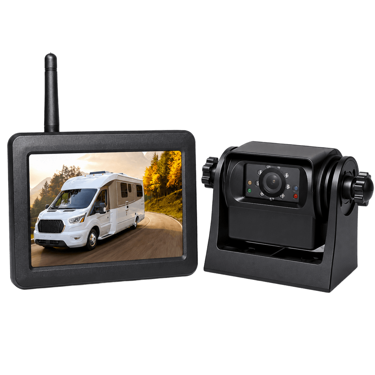 Wireless Backup Camera with biult-in rechargeable battery with 5 inch Rear View Monitor