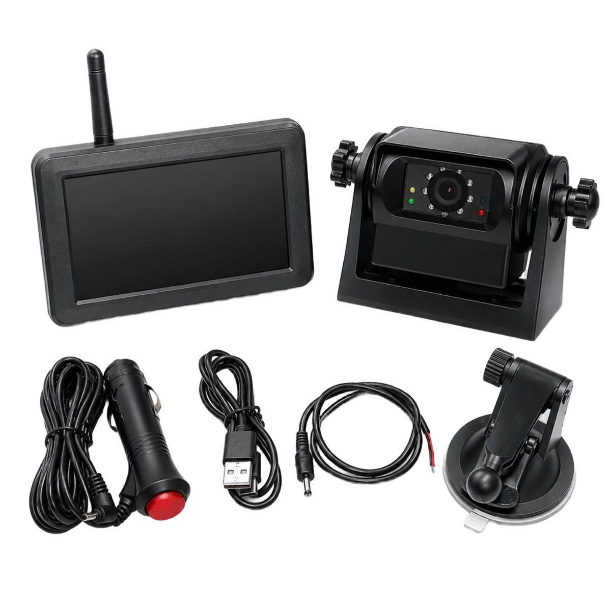 Wireless Backup Camera System with 5 inch Monitor for Solo RV and Trailer Hitching