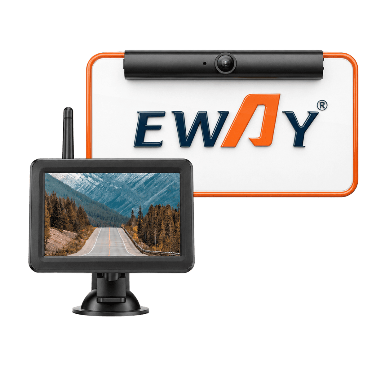 Wireless Rechargeable License Plate Backup Camera with 5" LCD Monitor