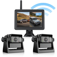 Caméras de recul sans fil magnétiques EW-502KIT2 HD 1080P avec moniteur à écran partagé de 5 pouces